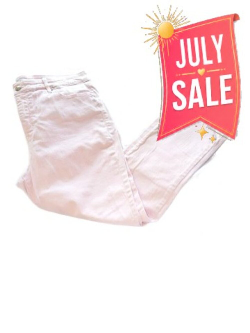 Nine West Jeans Gramercy Crop Pants Size 16 Pale Pink Stretch Denim